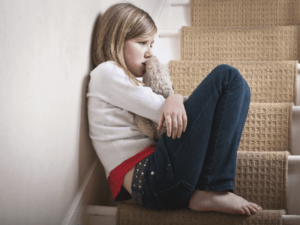 Child experiencing fear due to agoraphobia in children